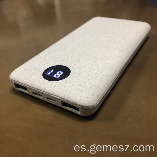 Banco de energía de paja de trigo Rohs Power Bank 10000mAh